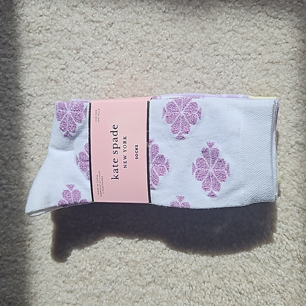 🛑KATE SPADE NEW YORK Lilac Crew Socks